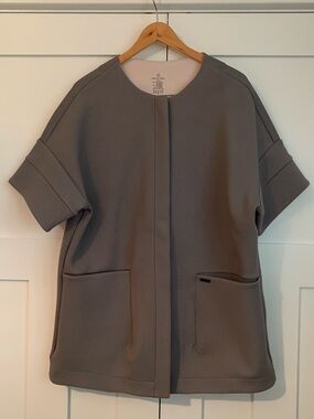 Sweaty Betty - Shibul Zip Through Jacket - M/L, Grey - Boxy, Scuba Fabric NWT